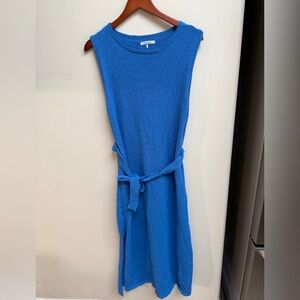 Stitchdrop Nantucket Elegant Blue Midi Dress